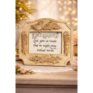 Vintage Christian Music Quote Decor God Gave Us Music 7.5x6.5" Inspirational